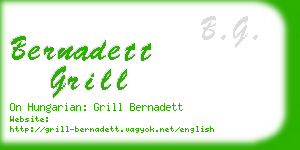 bernadett grill business card